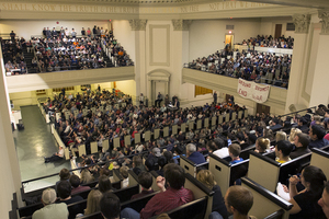 Hendricks Chapel was packed with students listening to Naomi Klein, the last University Lecture speaker of the fall semester.